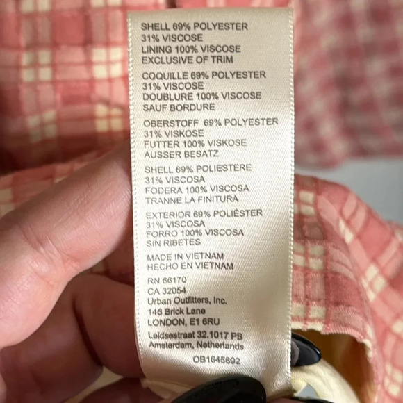 Free People Olivia Gingham Tie Waist Blazer Medium Oversized Preppy Boho Office - Picture 7 of 10